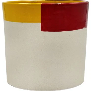 First-Class GLOSSY CREAM ORANGE amp RED POT 4 quot Flexible