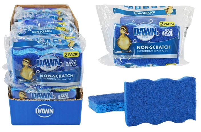 Practical DAWN SCRUBBER SPONGES 2PK Reliable