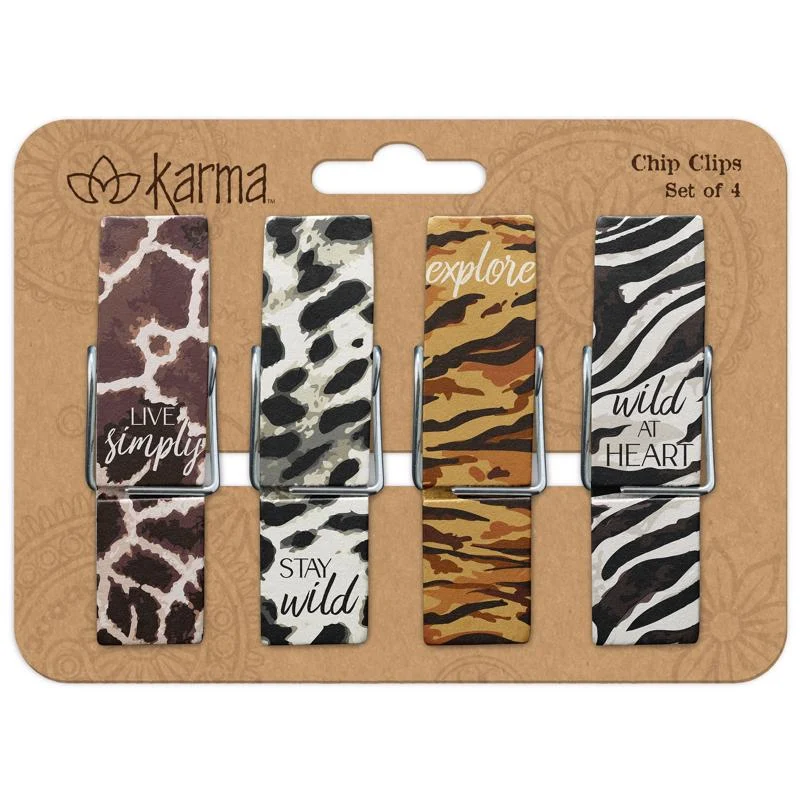 Expertly Made BAG CLIPS ANIMAL PRINT Recyclable