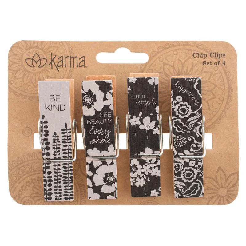 Environmentally Friendly BAG CLIPS BLACK FLORAL Next-Generation