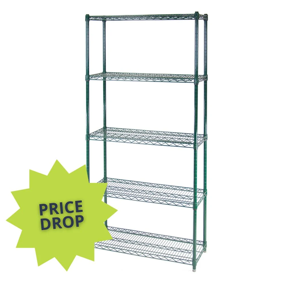 Exclusive 18 quot d 5-Tier Green Wire Shelving Reliable