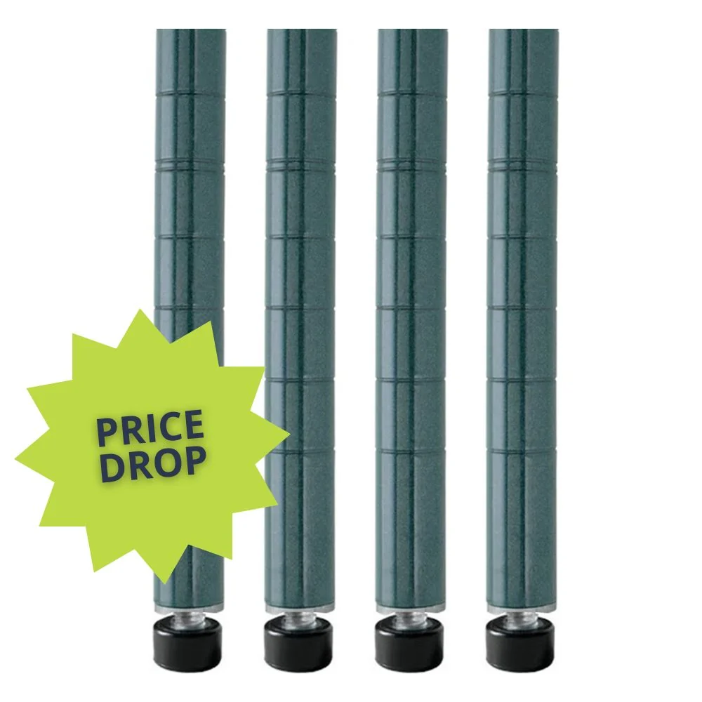 Top-Quality Green Wire Shelving Posts – 4-Pack Original