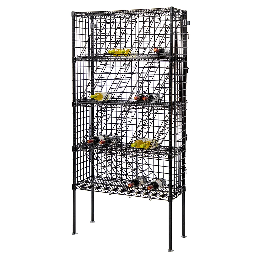 Optimized 14 quot d 5-Tier Black Bulk Wine Wire Shelving Eco-Friendly
