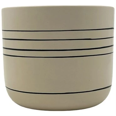 Healthy MATTE CREAM amp BLACK STRIPES POT Refined