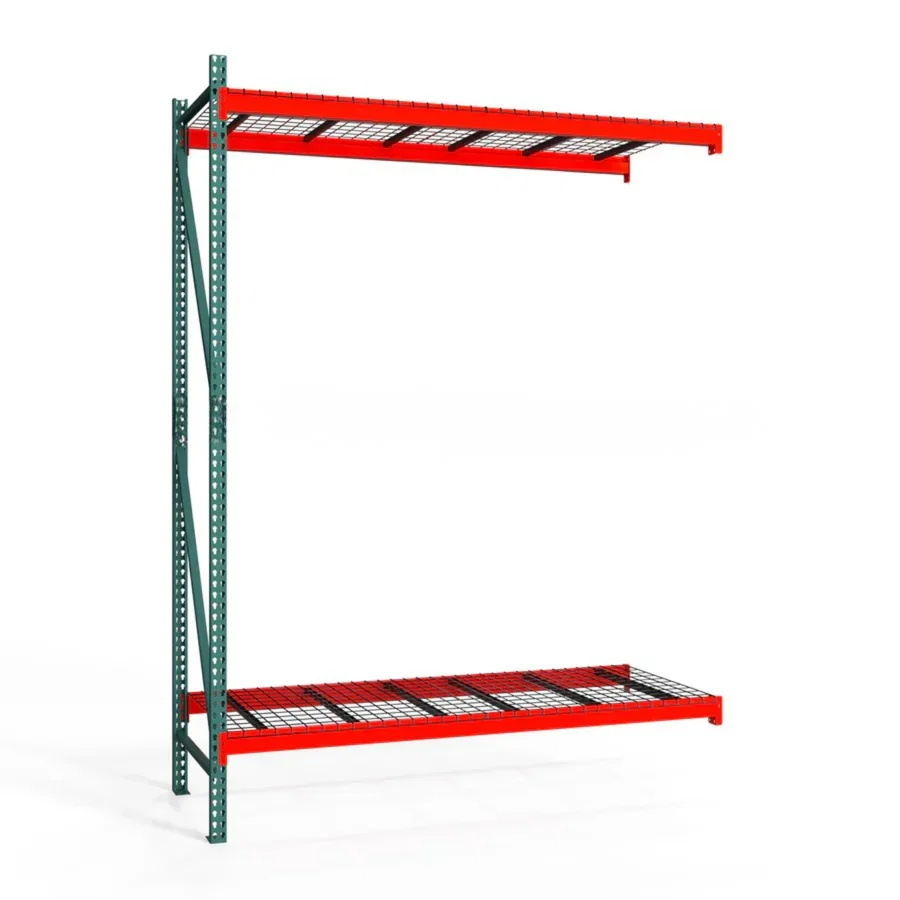 Powerful 2-Tier Teardrop Pallet Rack Add-On Units w Wire Decking – Heavy Duty – 36 quot d x 144 quot h Modern