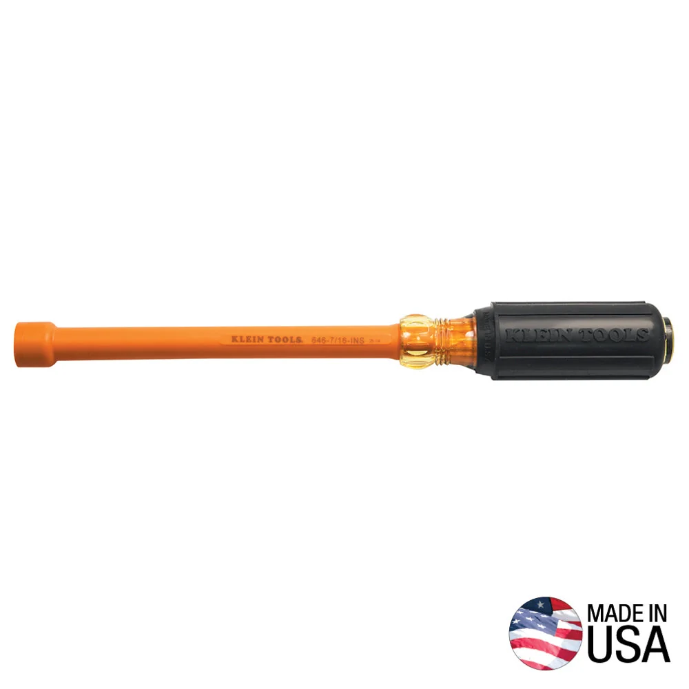 Genuine Klein 7 16-Inch Insulated Nut Driver 6-Inch Hollow Shaft 646-7 16-INS Outstanding