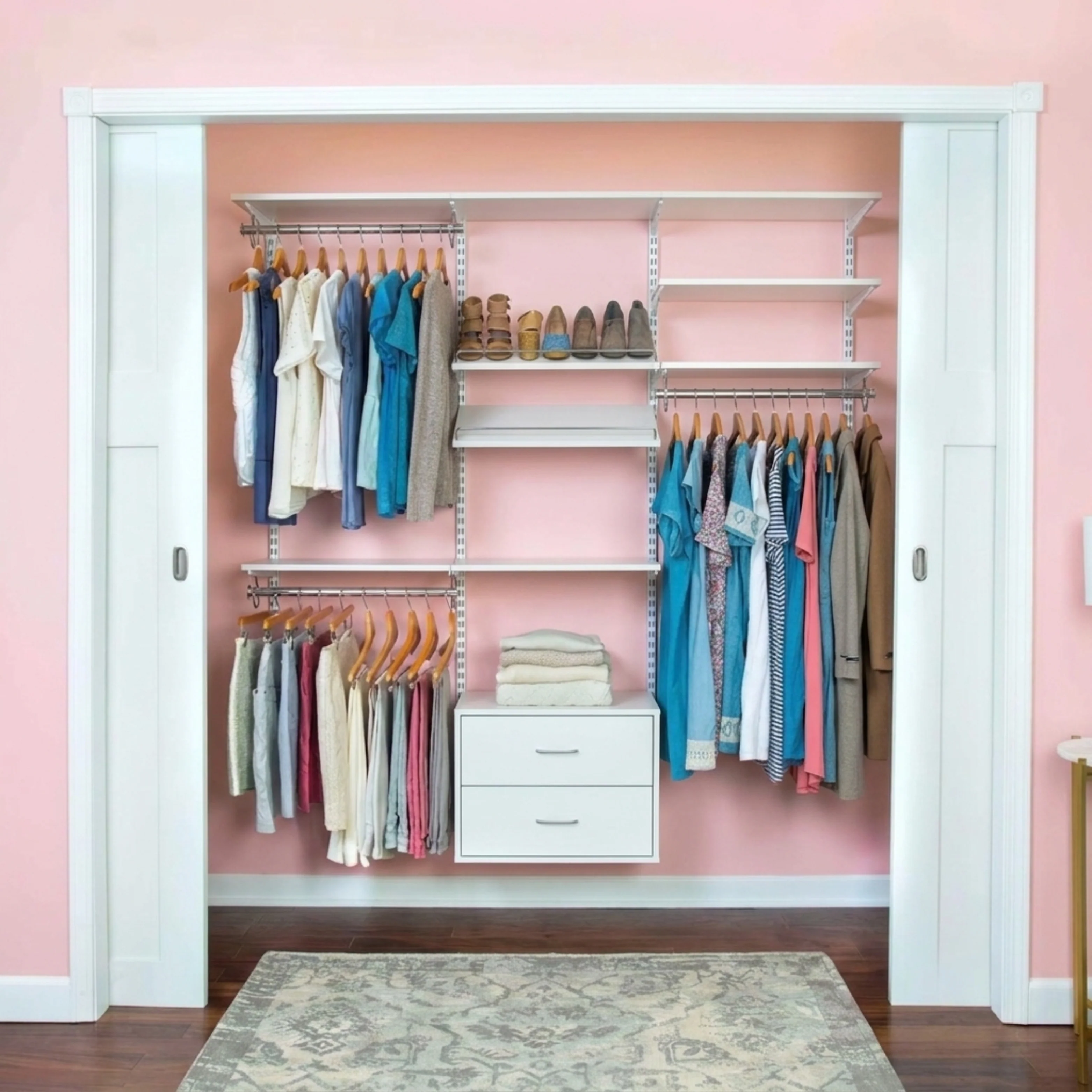 Natural domRail 14 quot d Standard Closet Kits Fast