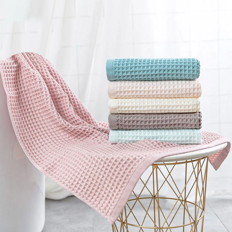 Fast Ownkoti Breathable Cotton Waffle Weave Bath Towel Contemporary