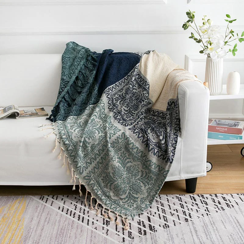 Soft Ownkoti Bohemian Flower Tassel Knit Shawl Blanket Luxury