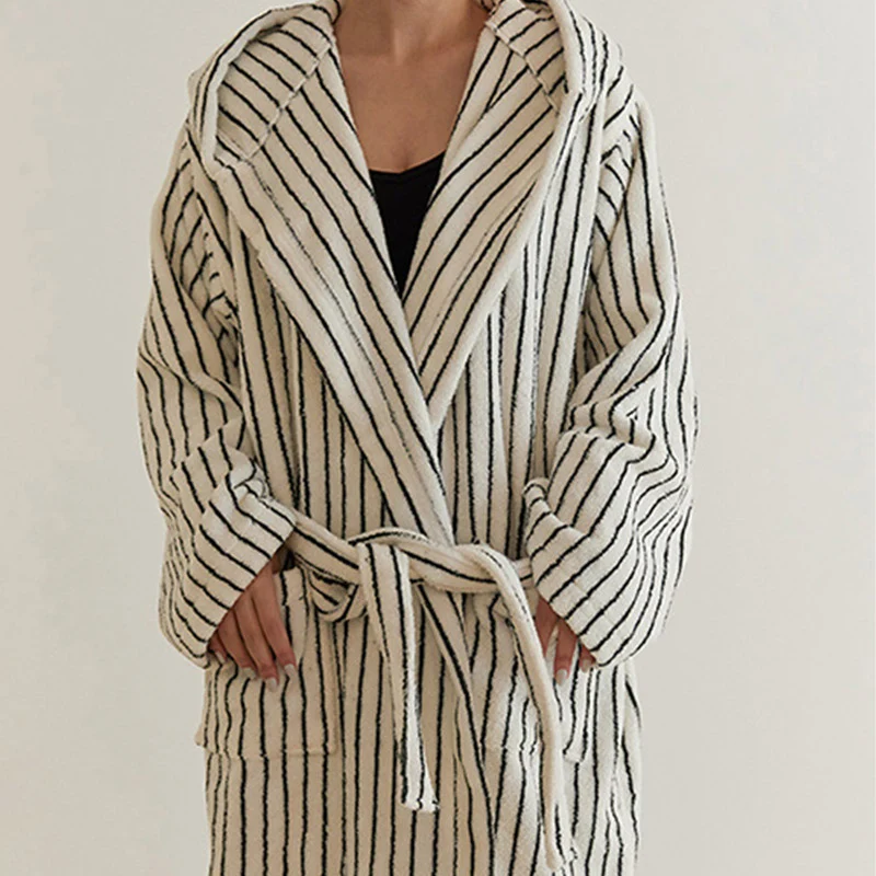 Functional Ownkoti Cotton Hooded Bathrobe with Pockets High-Performance