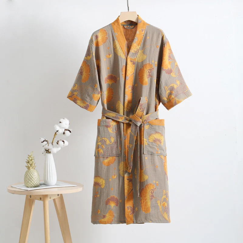 Prestigious Ownkoti Pure Cotton Gauze Breathable Robe Easy-to-Use