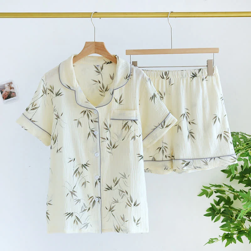Official Ownkoti Pastoral Bamboo Cotton Pajama Set Trendy