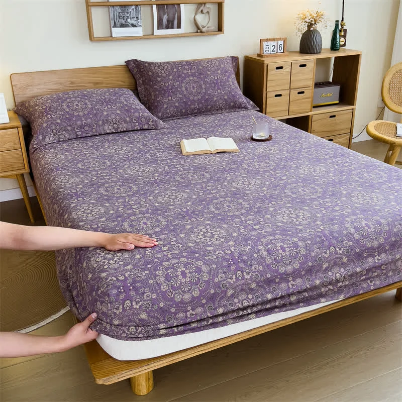 Unique Ownkoti Pure Cotton Jacquard Vintage Fitted Sheet Innovative