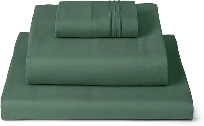 Classic Mellanni Twin Sheets Set – 3 PC Iconic Collection Bedding – Hotel Luxury Extra Soft Cooling Bed Sheets – Wrinkle Fade Stain Resistant Twin Emerald Green High-Grade