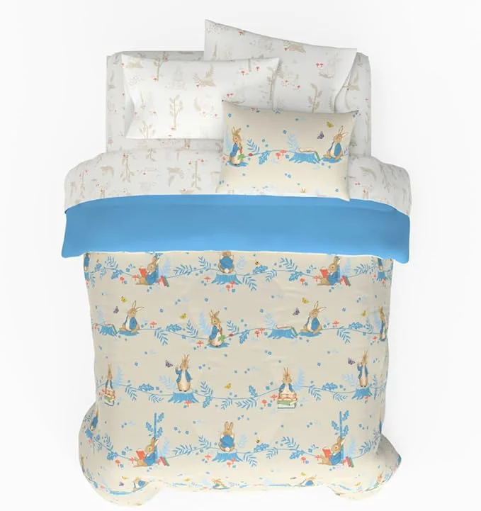 Contemporary Peter Rabbit Easter Kids Bedding Super Soft amp Cozy Reversible Microfiber Comforter and Sheet Set with Sham 7 Piece Full Size ly Licensed Product by Franco Pure