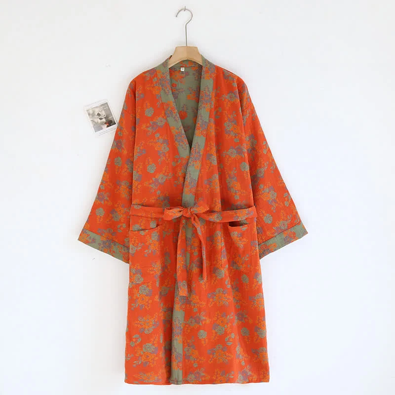 Exclusive Ownkoti Double Layer Cotton Gauze Kimono Bathrobe User-Friendly
