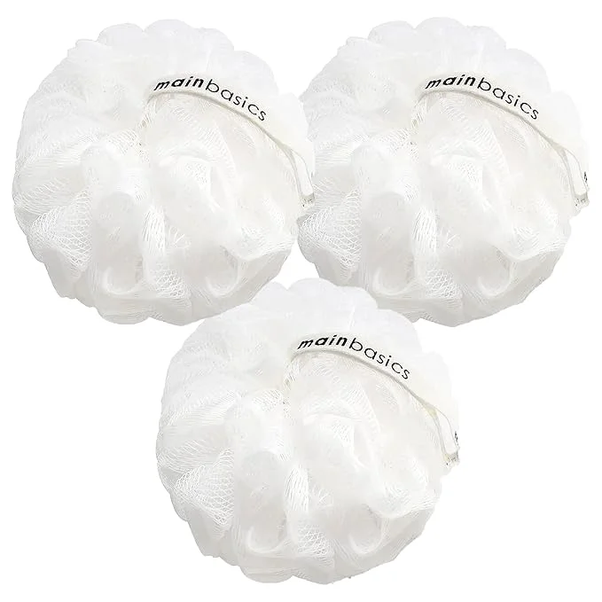 Fine Crafted MainBasics Bath Shower Loofah Sponge Pouf Body Scrubber Exfoliator Body Wash Versatile