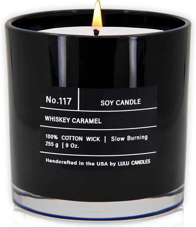 Refined Lulu Candles Whiskey Caramel Smells Woody Sweet Luxury Scented Soy Jar Easy-to-Use