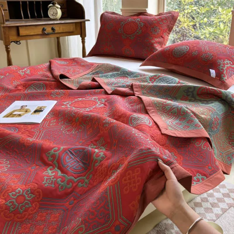 Verified Ownkoti Three Layers Gauze Vintage Cotton Quilt Genuine