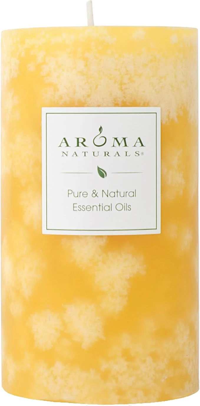 Secure Aroma Naturals Orange and Lemongrass Essential Oil Scented Pillar Candle User-Friendly