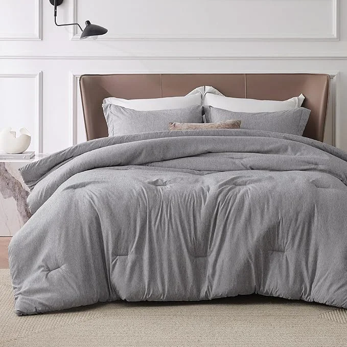 Trendy Bedsure King Size Comforter Set – Dark Grey King Comforter Set Soft Bedding for All Seasons Cationic Dyed Bedding Set 3 Pieces 1 Comforter 104 quot x90 quot and 2 Pillow Shams 20 quot x36 quot 2 quot Pure