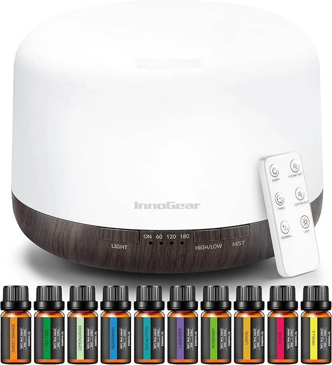 Fine Crafted InnoGear Aromatherapy Diffuser 10 Essential Oils Set 500ml Essential Oil Exclusive