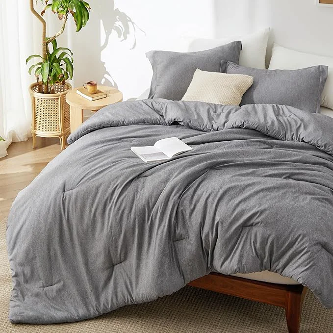 Solid Bedsure Super King Comforter Set – Dark Grey Soft Bedding for All Seasons Cationic Dyed Bed Set 3 Pieces 1 Super King Size Comforter 120 quot x120 quot and 2 Pillow Shams 20 quot x36 quot 2 quot Healthy