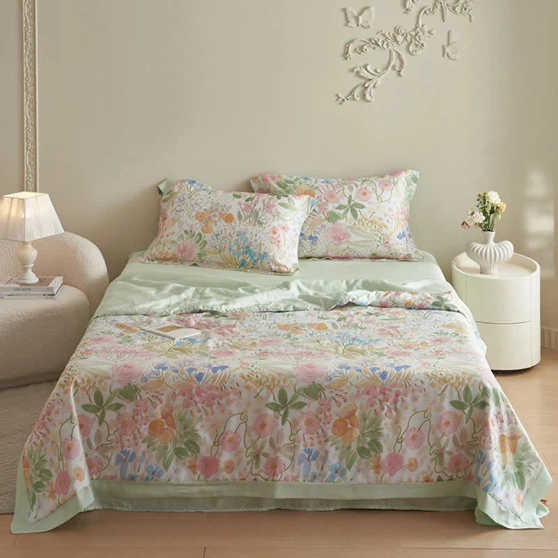 Fashionable Ownkoti Elegant Floral Summer Bedding Set 4pcs Safe