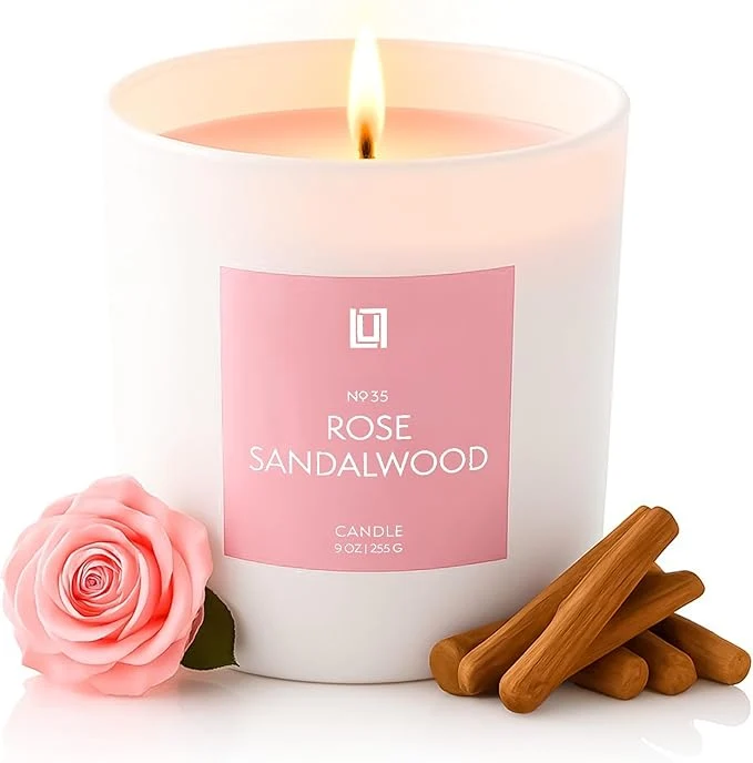 Original Lulu Candles Rose Sandalwood Smells Floral Woody Luxury Scented Soy Excellent