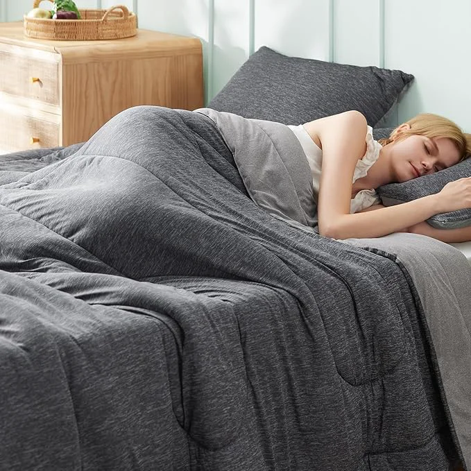 Dependable Bedsure Queen Comforter Set – Cooling and Warm Bed Set Dark Grey Reversible Bedding for All Season 3 Pieces 1 Queen Size Comforter 88 quot x88 quot and 2 Pillow Cases 20 quot x26 quot Sophisticated