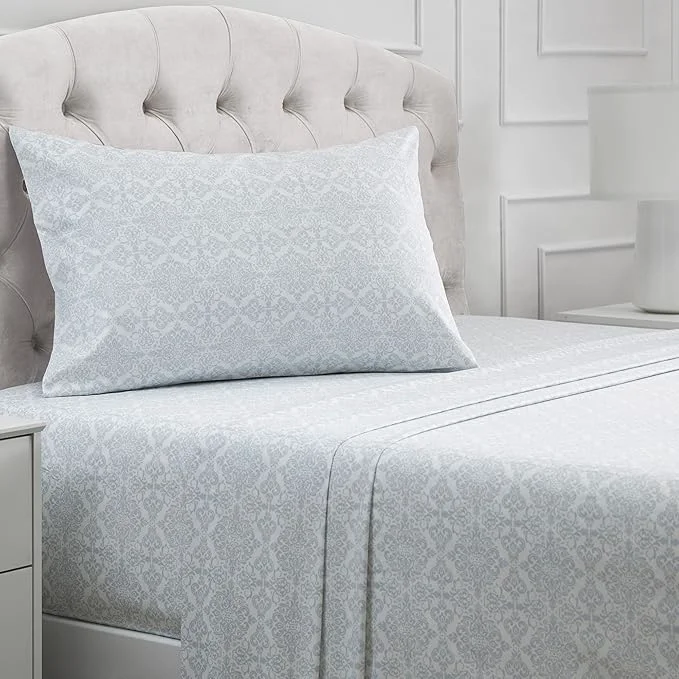 Mellanni Twin Sheets Set – 3 PC Iconic Collection Bedding – Hotel Luxury Extra Soft Cooling Bed Sheets – Wrinkle Fade Stain Resistant Twin Laced Sky Blue Smooth