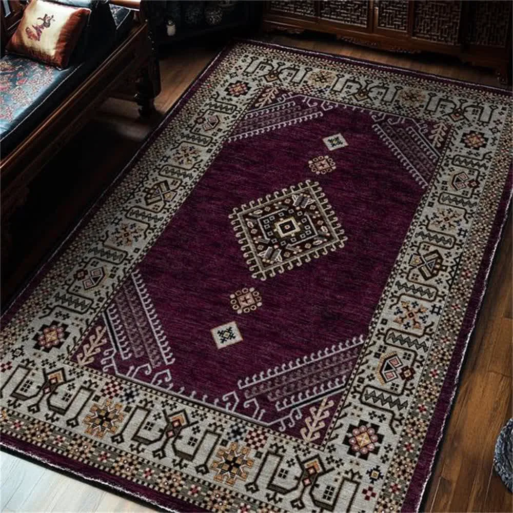 Trendy Ownkoti Retro Persian Ethnic Style Soft Area Rug Modern