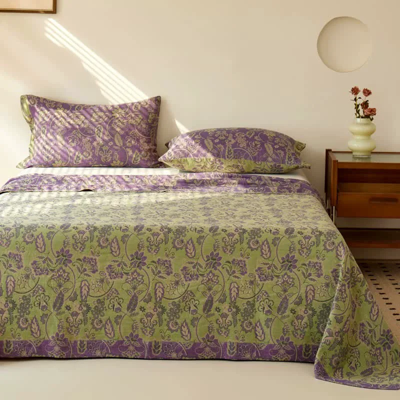 Clean Ownkoti Abstract Floral Cotton Gauze Jacquard Bedspread Smart