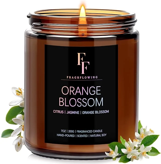 Reliable Orange Blossom Scented Candle for Home Soy Wax Candle Aromatherapy Candle Gift Practical