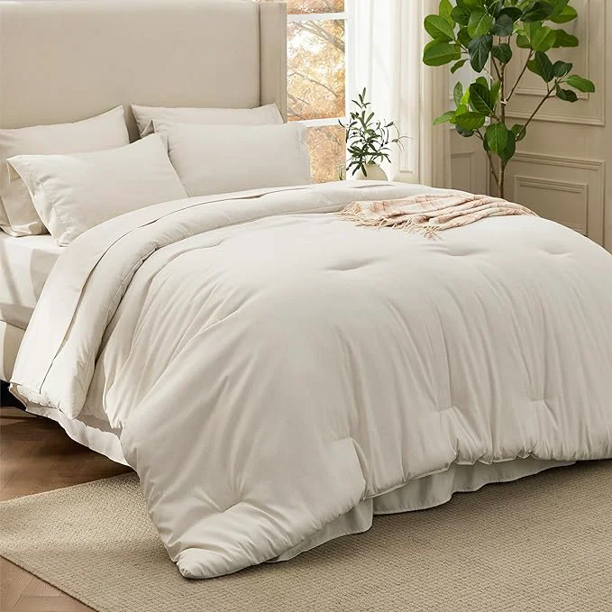 Consistent Bedsure King Size Comforter Set Beige – Bed in a Bag King Bedding 7 Pieces Cationic Dyed Bed Set Gift for Family Beige Soft Bedding for All Seasons Comforter with Sheets Pillowcases amp Shams Authentic