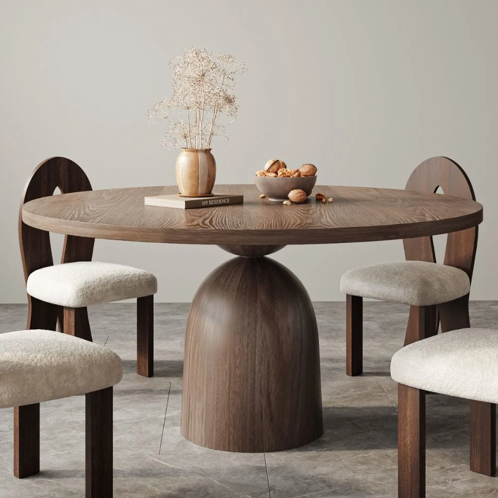 Expertly Made Ownkoti Light Gray Round Dining Table For 4 6 8 Mid Century Modern Din Durable