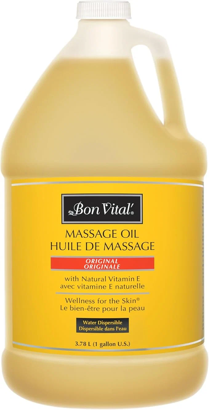 High-End Bon Vital’ Massage Oil 1 Gallon Unscented Professional Massage Oil Soft