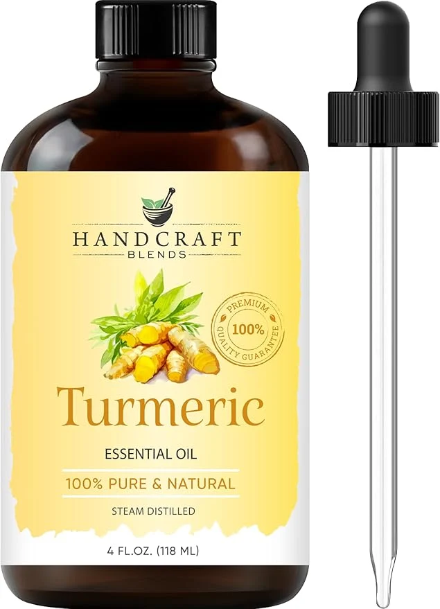 Efficient Handcraft Blends Turmeric Essential Oil – Huge 4 Fl Oz – Pure and Natural Environmentally Friendly