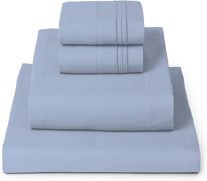Unique Mellanni Full Sheets Set – 4 PC Iconic Collection Bedding – Hotel Luxury Extra Soft Cooling Bed Sheets – Wrinkle Fade Stain Resistant Full Sky Blue Comfortable
