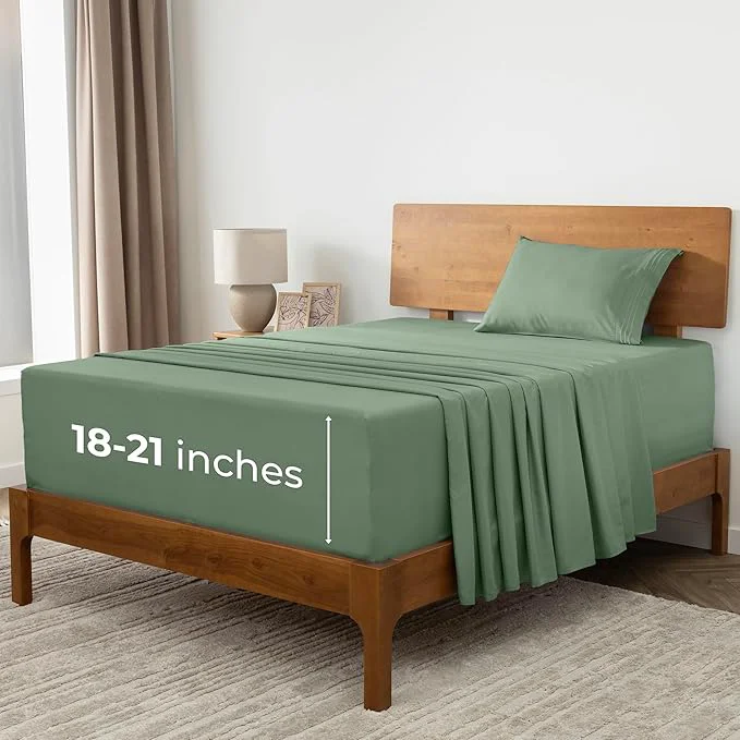 High-Grade Mellanni Extra Deep Twin XL Sheets – 3 PC Iconic Collection Bedding – Hotel Luxury Ultra Soft Cooling Bed Sheets – Wrinkle Fade Stain Resistant Twin Extra Long Sage