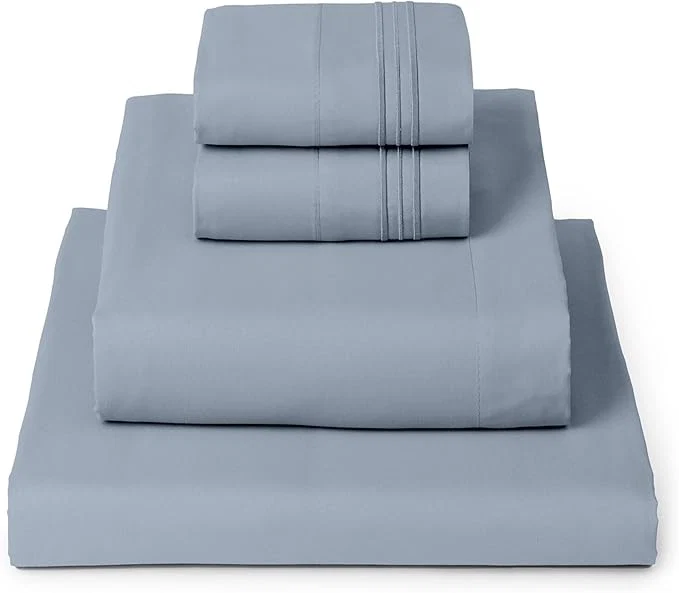 Crafted Mellanni California King Sheets Set – 4 PC Iconic Collection Bedding – Hotel Luxury Extra Soft Cooling Bed Sheets – Wrinkle Fade Stain Resistant Cal King Blue Hydrangea Pure