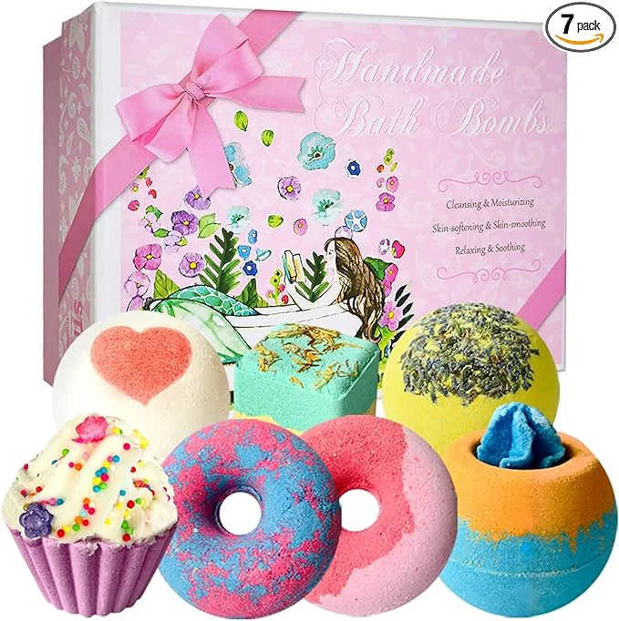 Specialty STNTUS INNOVATIONS Bath Bombs 7 Natural Bath Bomb Gift Set Handmade Bubble Eco-Friendly
