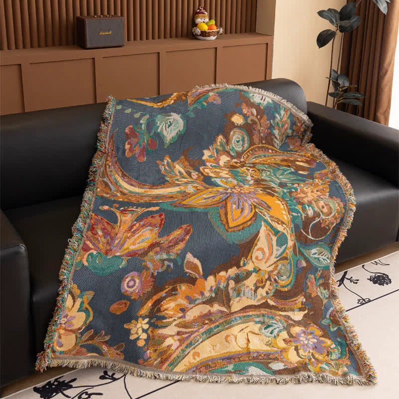 Quality Ownkoti Retro Floral Cotton Gauze Throw Professional