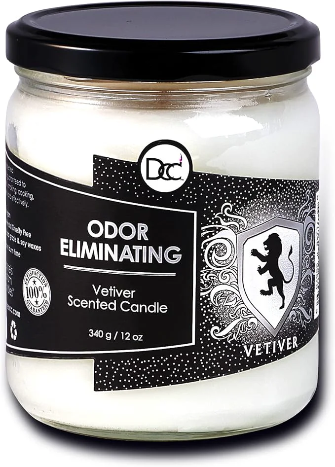 Elegant Vetiver Odor Eliminating Highly Fragranced Candle Innovative