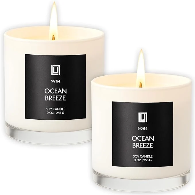 Traditional Lulu Candles Ocean Breeze Luxury Scented Soy Jar Candle Hand Poured in Eco-Friendly