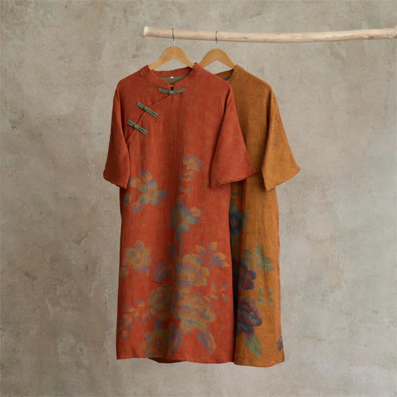 Genuine Ownkoti Vintage Peach Blossom Cotton Gauze Nightdress Expertly Made