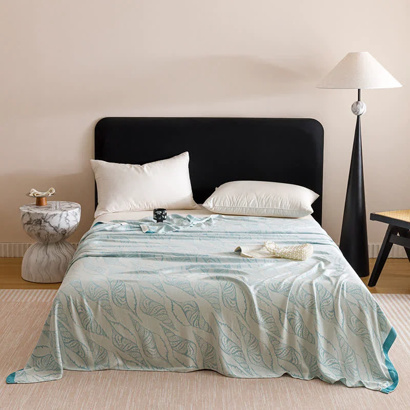 Fashionable Ownkoti Conch Print Natural Cooling Bedspread Genuine