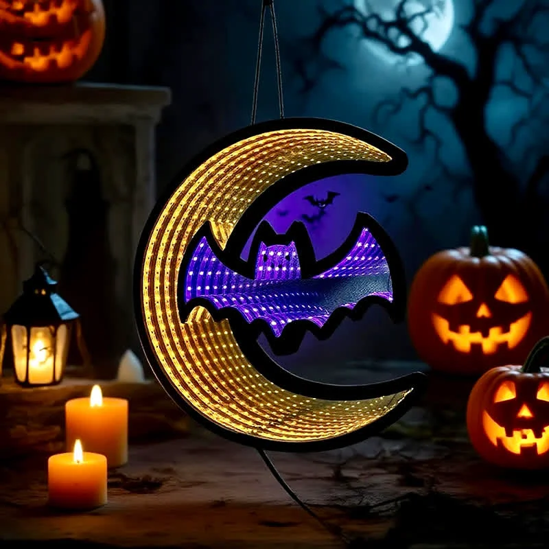 Detailed Ownkoti 3D Bat Infinity Lights Hanging Decoration Elegant