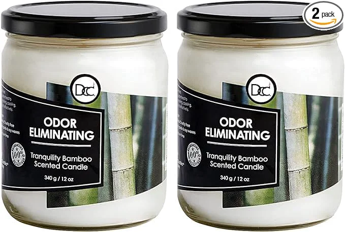 Stylish Bamboo Two Pack Odor Eliminating Highly Fragranced Candles Effective