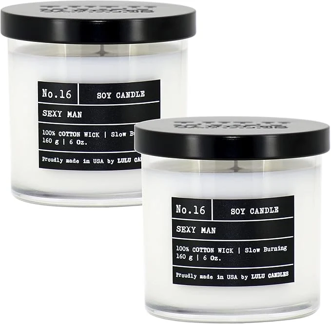 Functional Lulu Candles Sexy Man Luxury Scented Soy Jar Candle Hand Poured in The Eco-Friendly